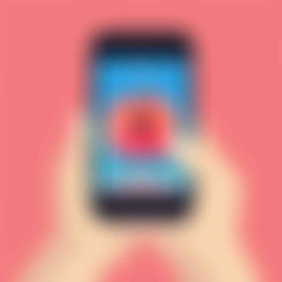 Hand selecting a song on Apple Music app